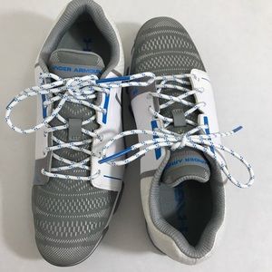 Under Armour Grey white and blue Golf shoes